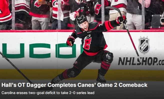 Playoff NHL: Carolina concede il bis, Vegas sblocca la serie